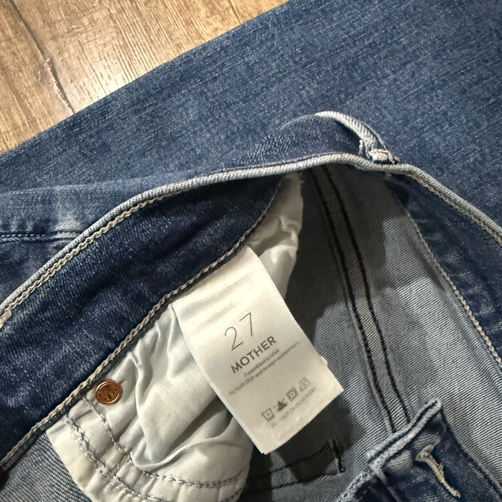 Blue Mid Rise Dazzler Ankle Fray Jeans - Picture 5 of 5